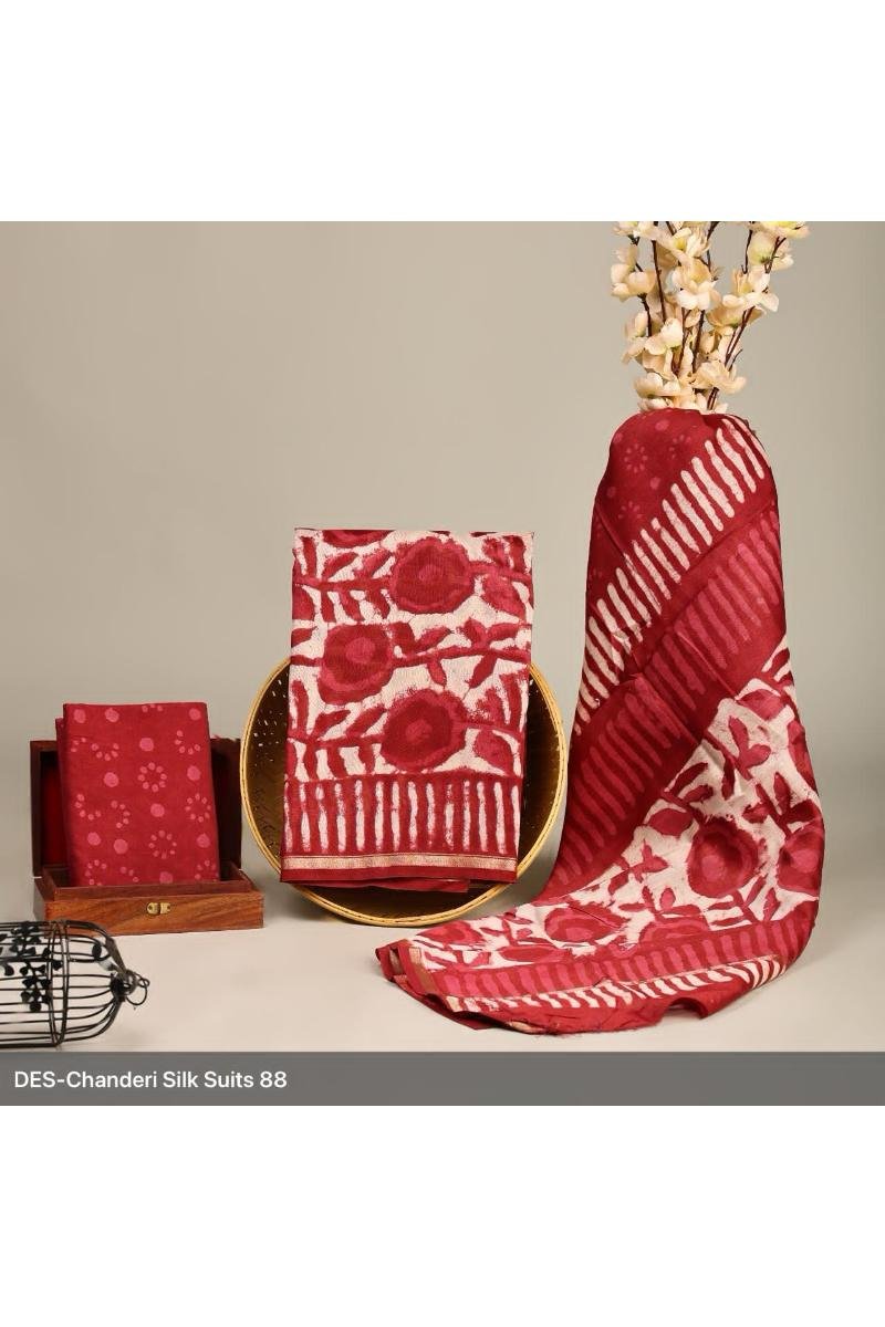 Chanderi Silk Suits - Traditional