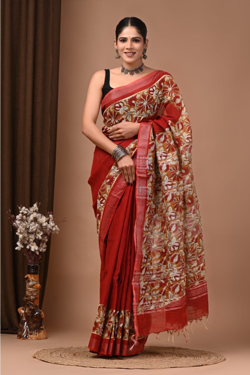 Bahagalpuri Cotton Slub Linen Sarees